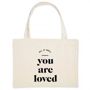 You Are Loved - Organic Cotton Wide Tote Bag